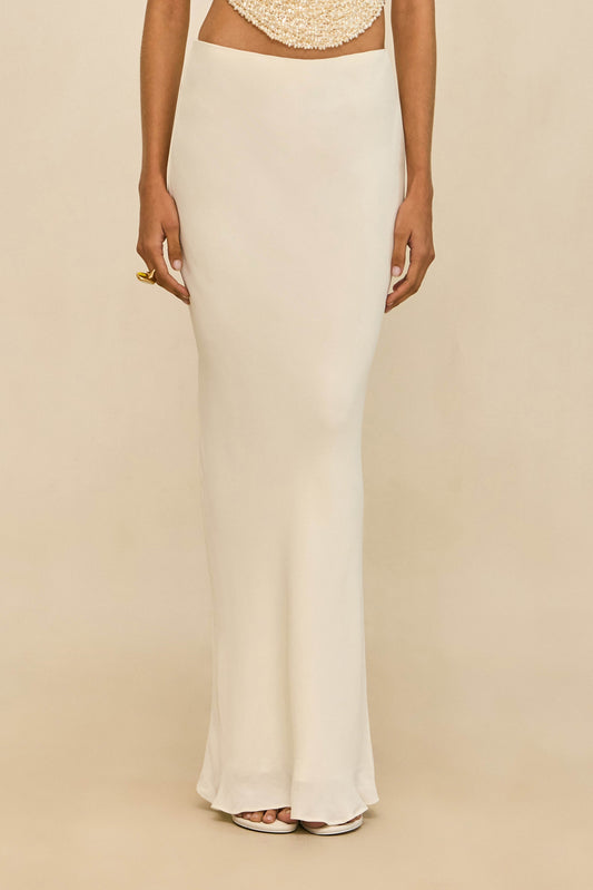CHANTEL SKIRT - OFF WHITE CREPE