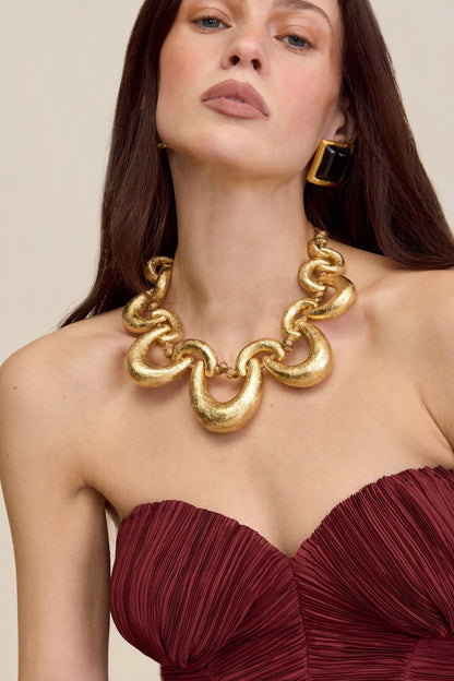 TAYLOR CHOKER - GOLD FOILED WOOD