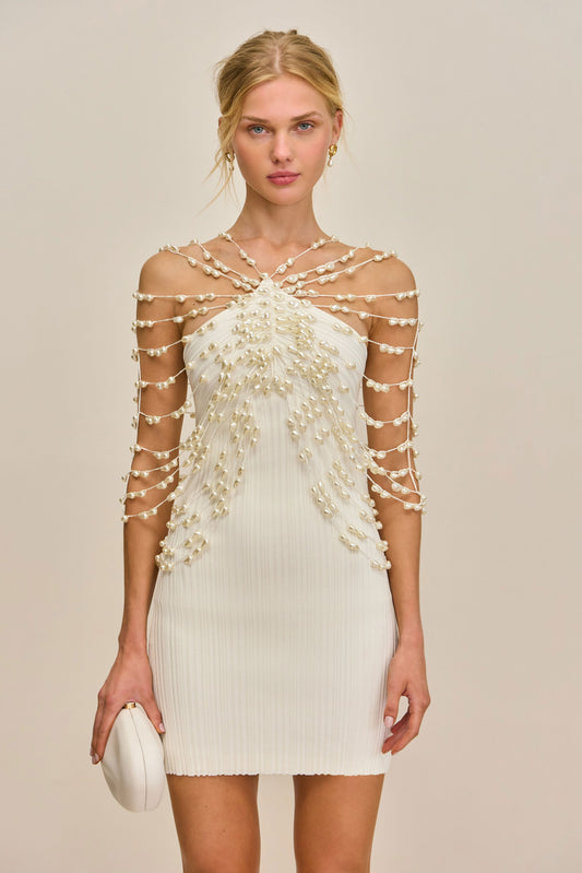 OLIVIANA KNIT DRESS - OFF WHITE