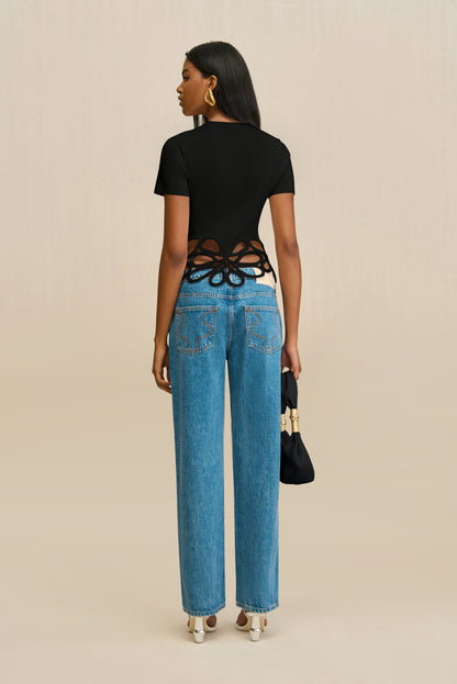 ERES KNIT TOP - BLACK