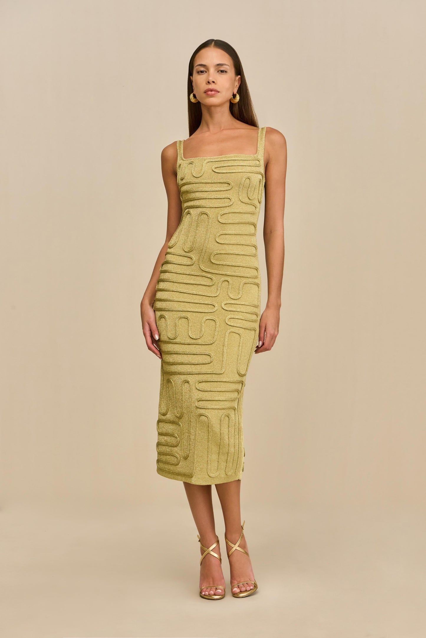 KYMIA KNIT DRESS - GOLD