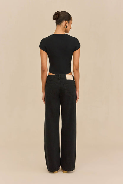 VIRGINIANA KNIT TOP - BLACK