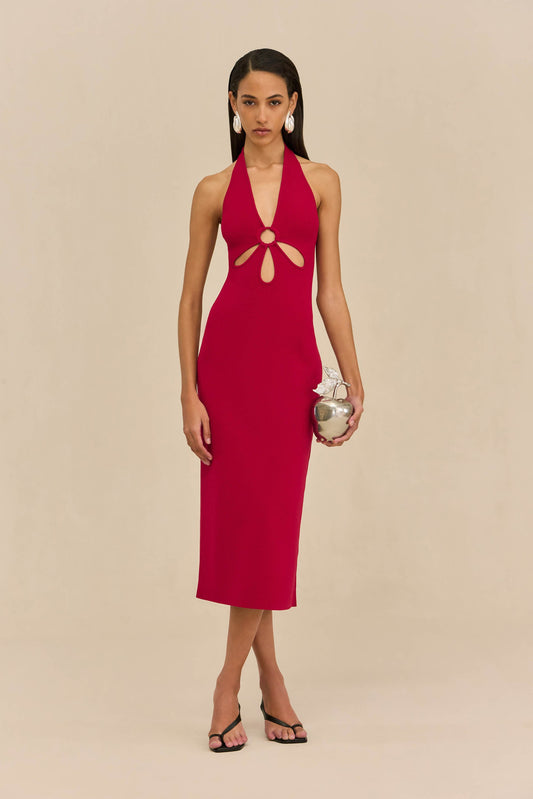 VINNA KNIT DRESS - MERLOT