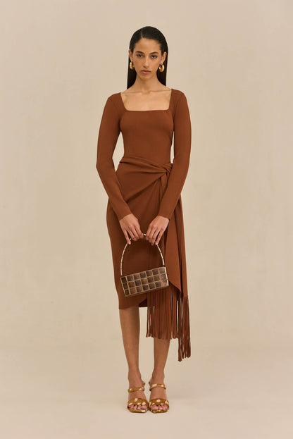 LERA KNIT DRESS - SADDLE