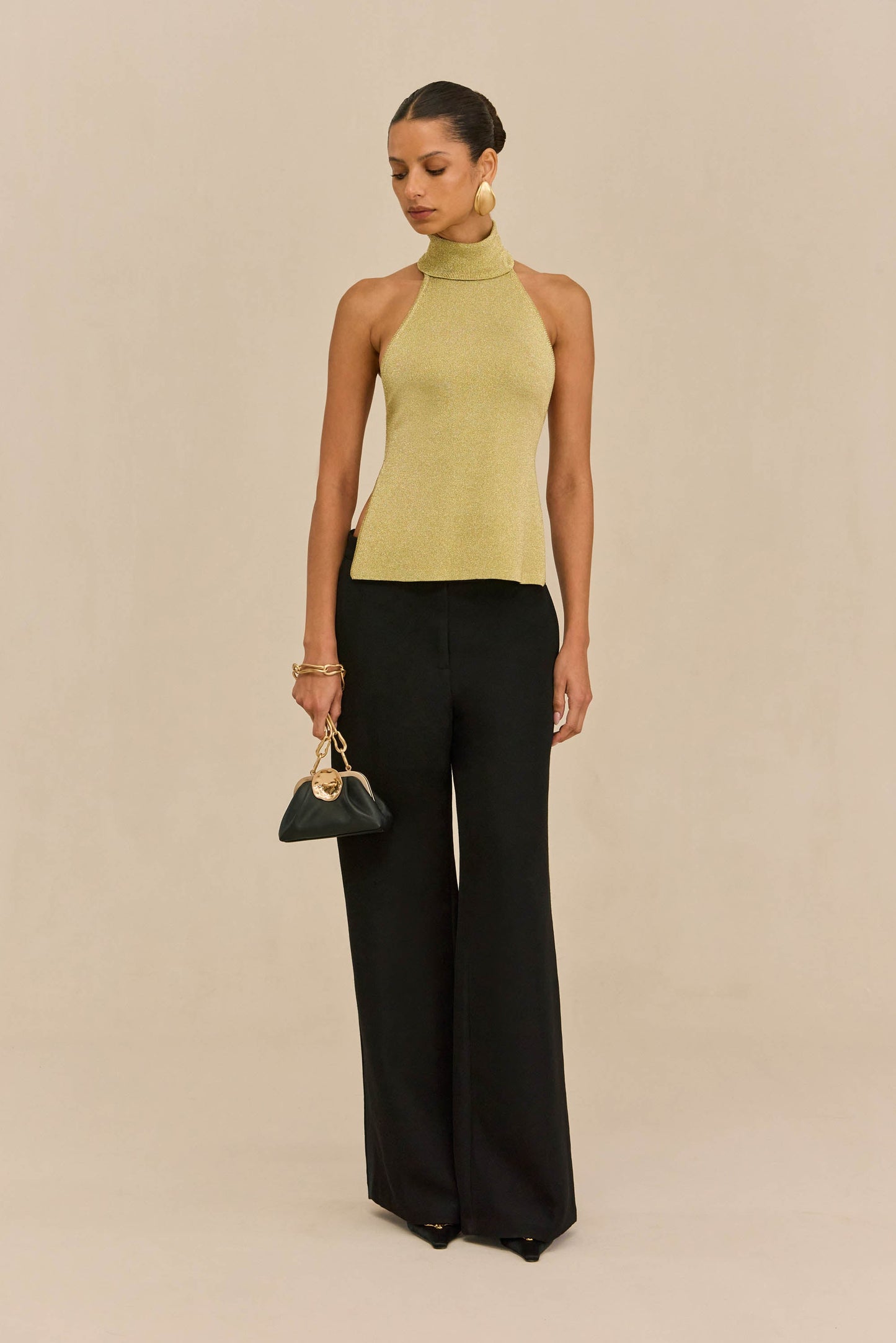 WAKE KNIT TOP - GOLD