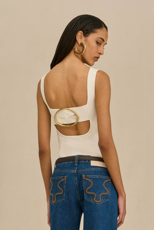 LEVI KNIT TOP - OFF WHITE