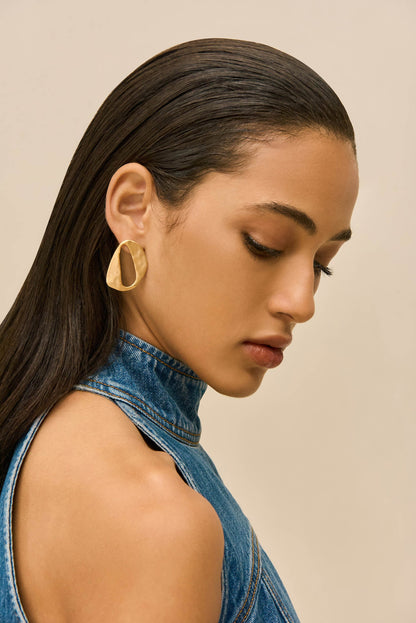 RUE MINI EARRING - BRUSHED BRASS