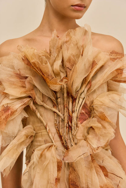 SUZETTE GOWN - FALLING LEAVES PRINT