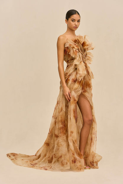 SUZETTE GOWN - FALLING LEAVES PRINT
