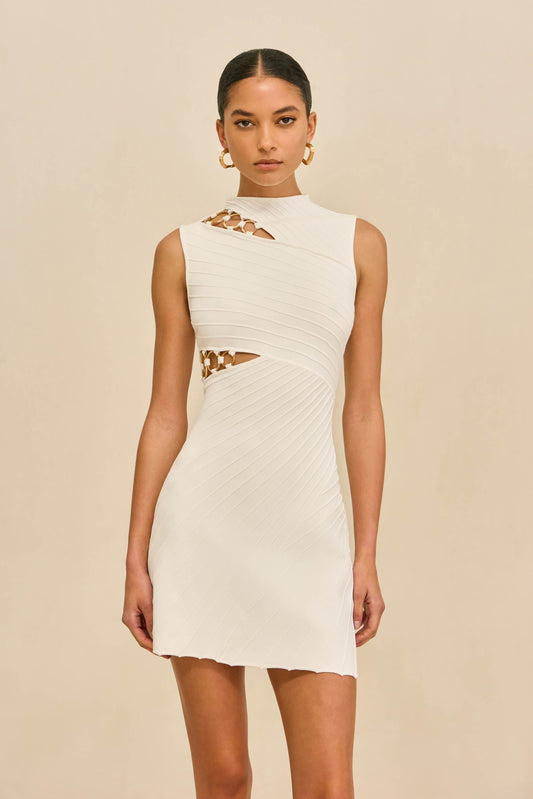 DIMETRIA KNIT DRESS - OFF WHITE