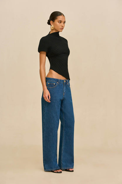 ANNEMIE KNIT TOP - BLACK