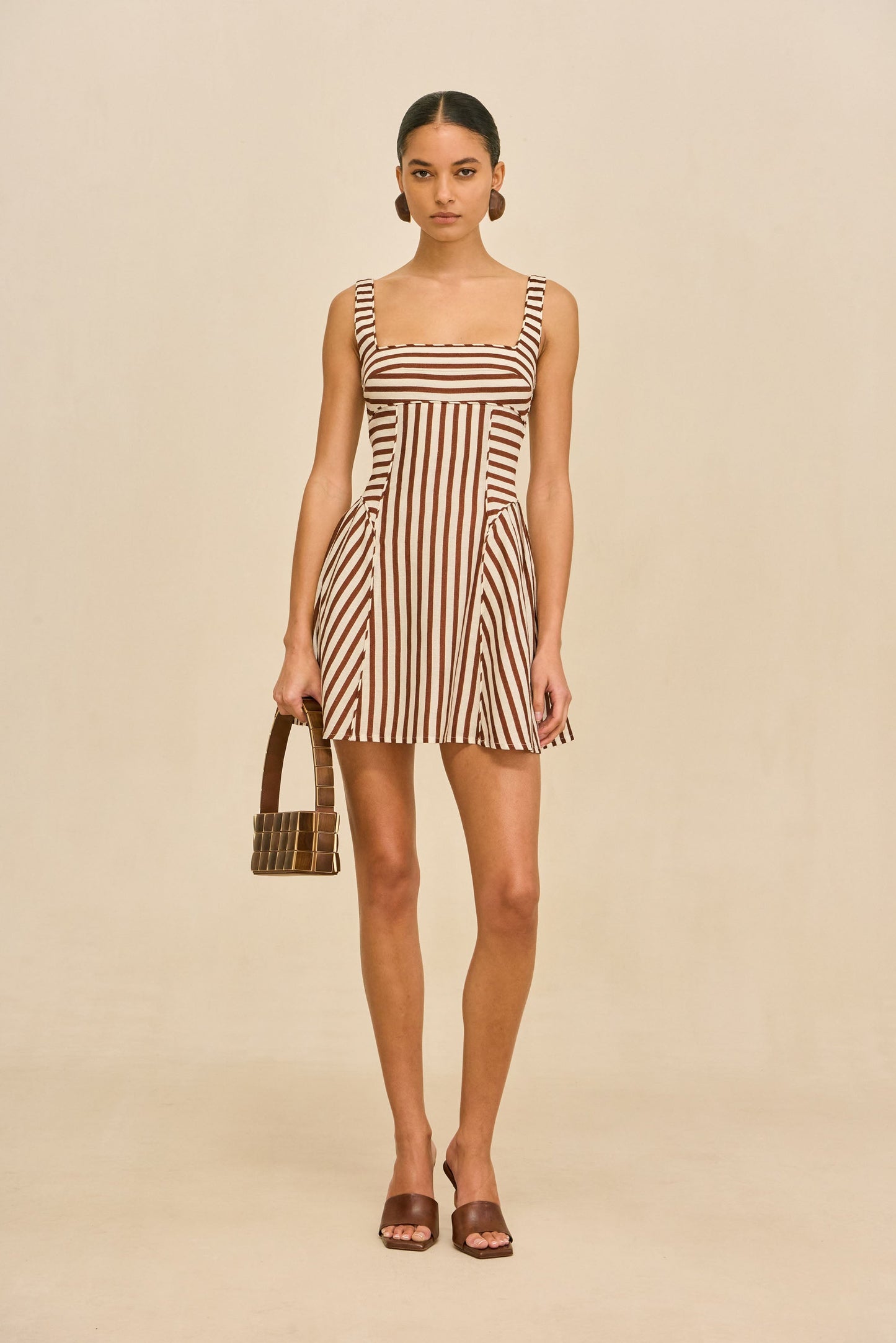 BANKS DRESS - SMALL SADDLE STRIPE