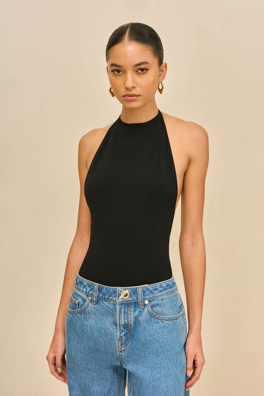 MINNIE KNIT BODYSUIT - BLACK