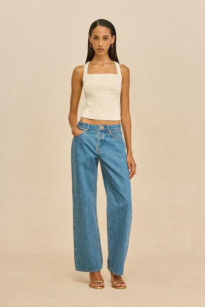 STELLA KNIT TOP - OFF WHITE