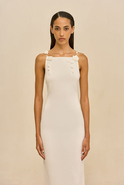 GIULIANA KNIT DRESS - OFF WHITE