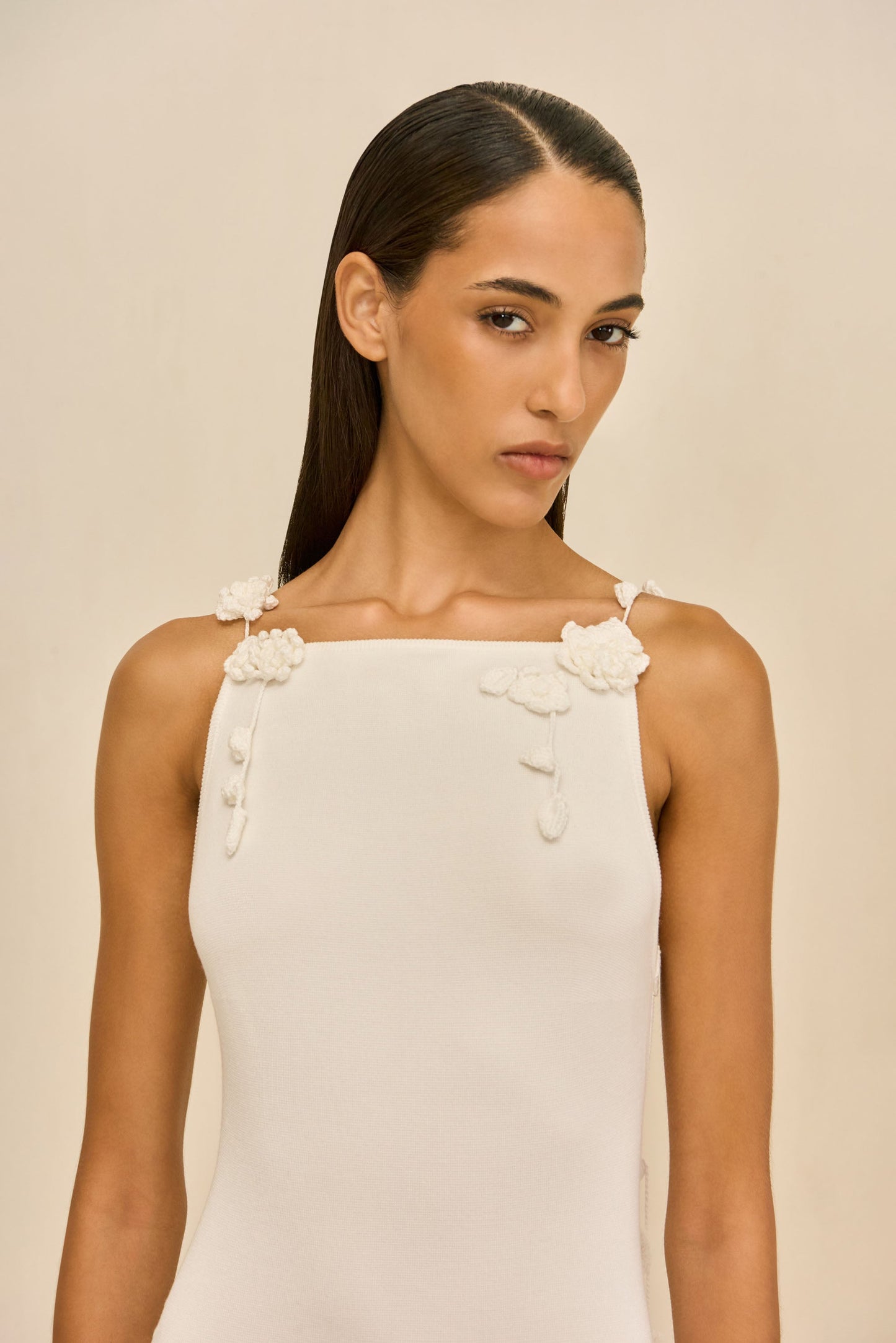 GIULIANA KNIT DRESS - OFF WHITE