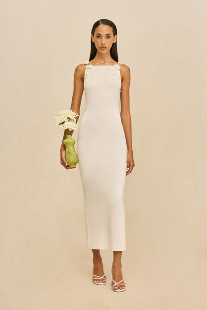 GIULIANA KNIT DRESS - OFF WHITE