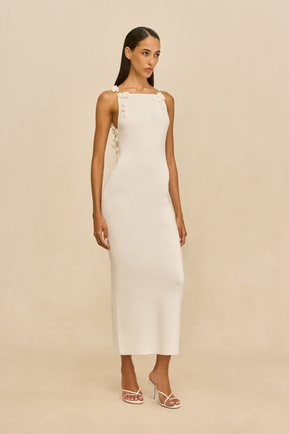 GIULIANA KNIT DRESS - OFF WHITE