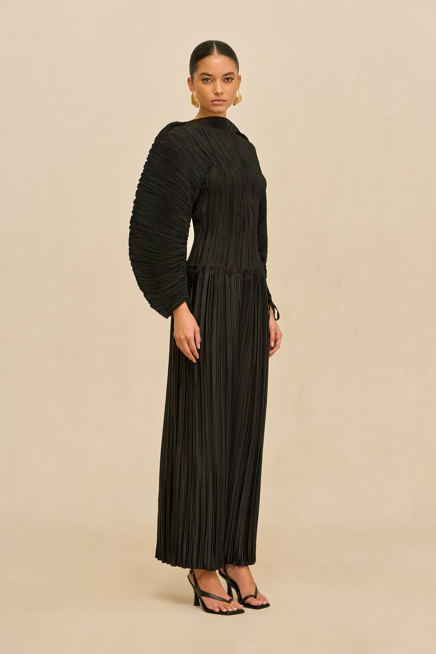 STACIE PANT - BLACK PLISSE