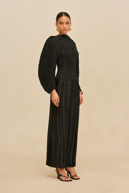 STACIE PANT - BLACK PLISSE