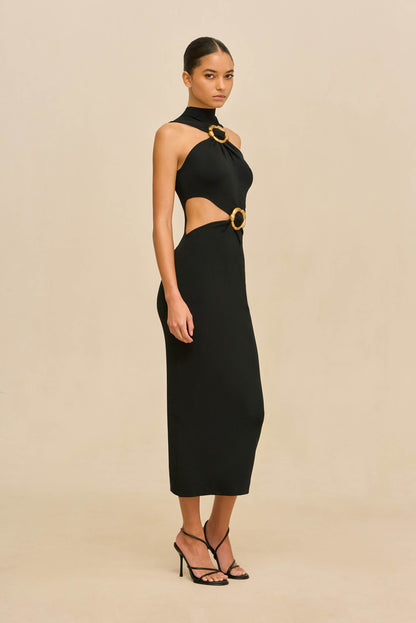 AMBAR KNIT DRESS - BLACK