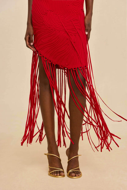 EDINA GOWN - VERMILION