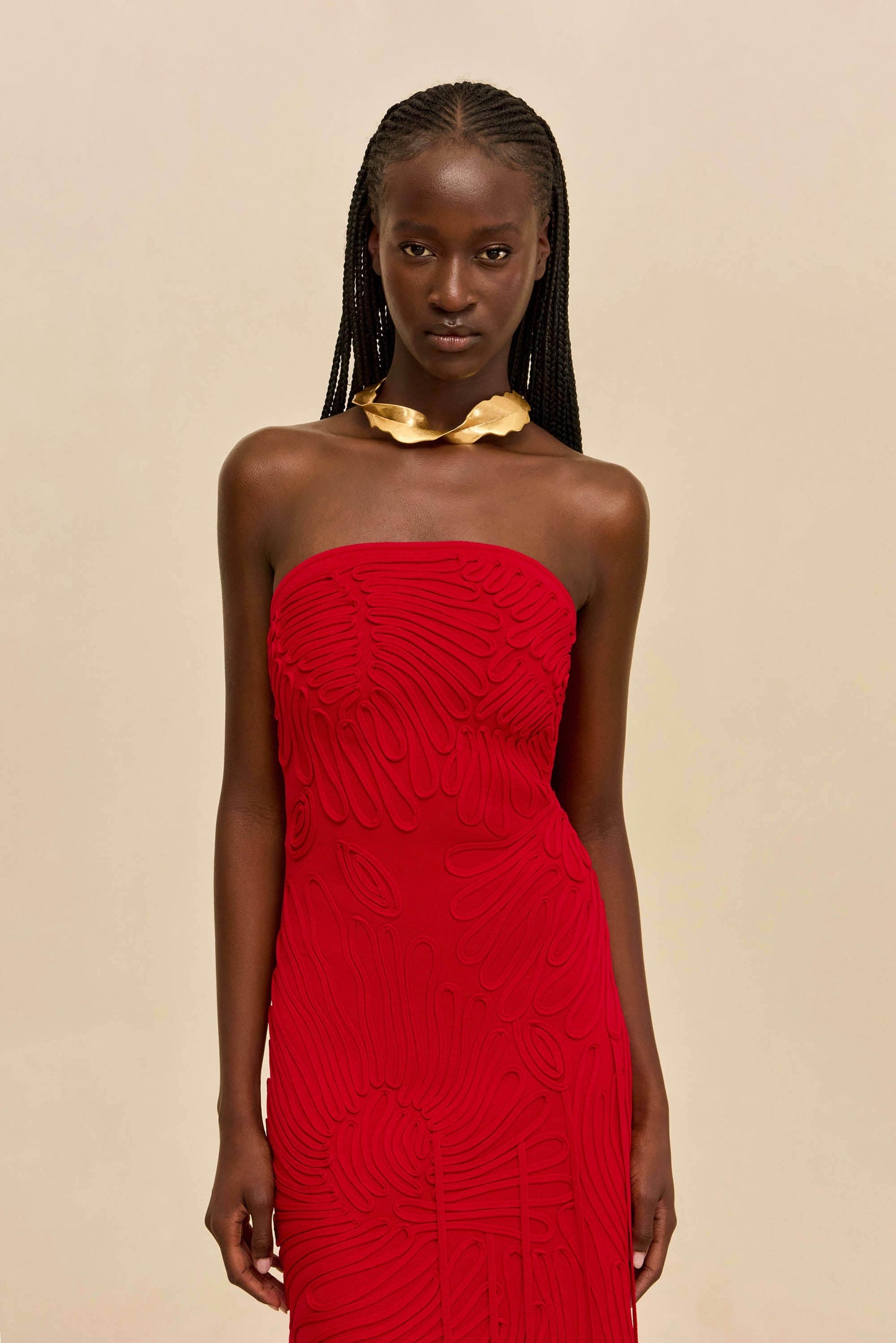 EDINA GOWN - VERMILION