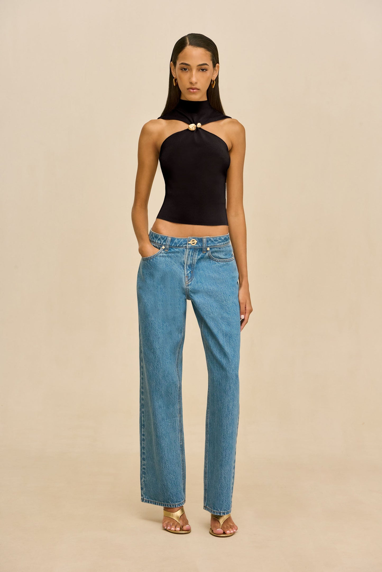 KATHERINE KNIT TOP - BLACK