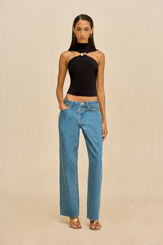 KATHERINE KNIT TOP - BLACK