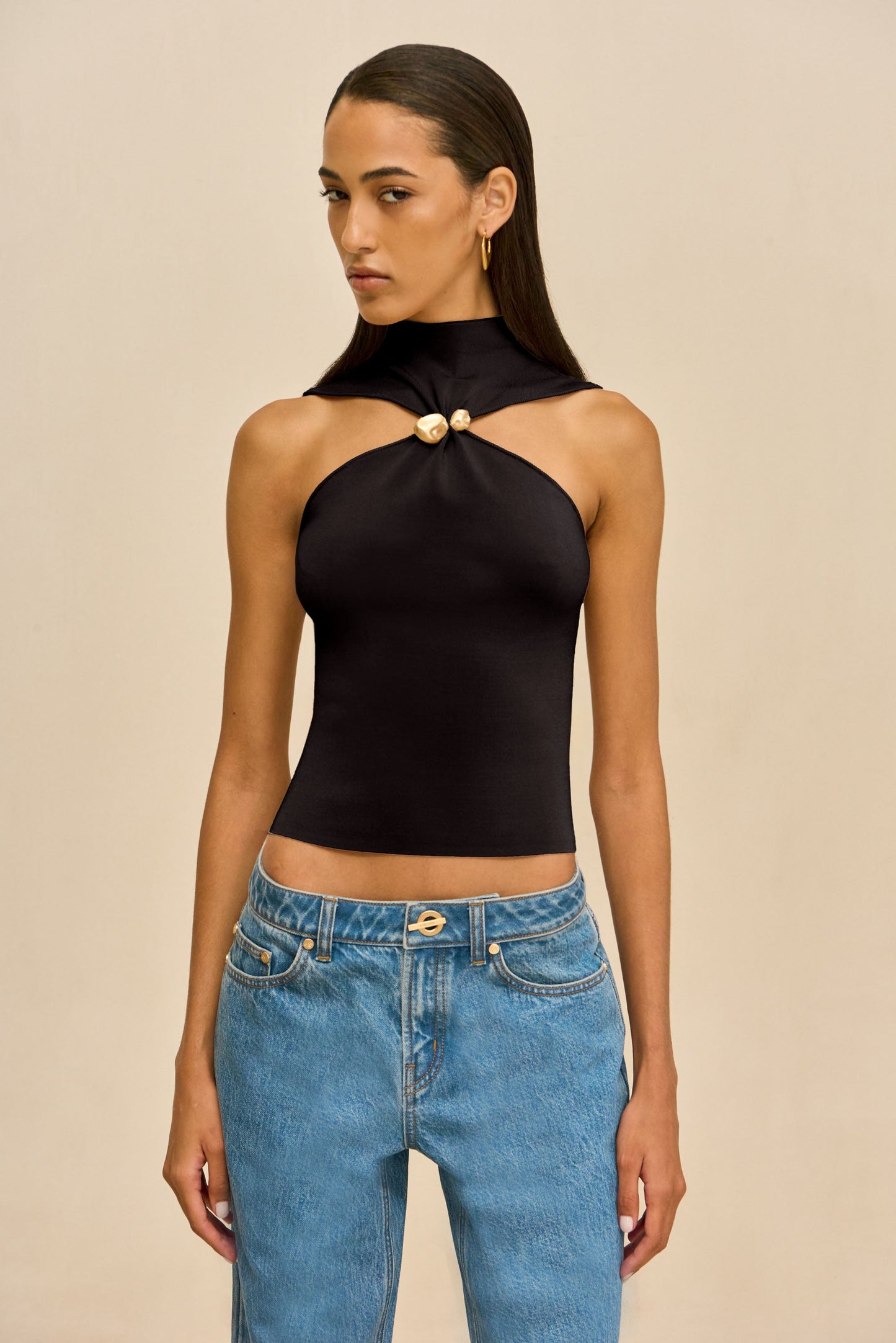 KATHERINE KNIT TOP - BLACK