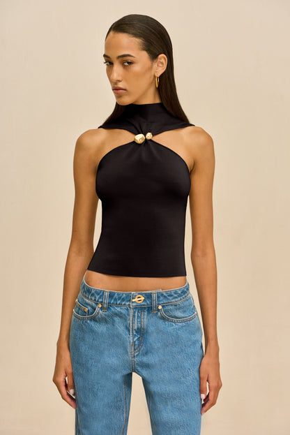 KATHERINE KNIT TOP - BLACK