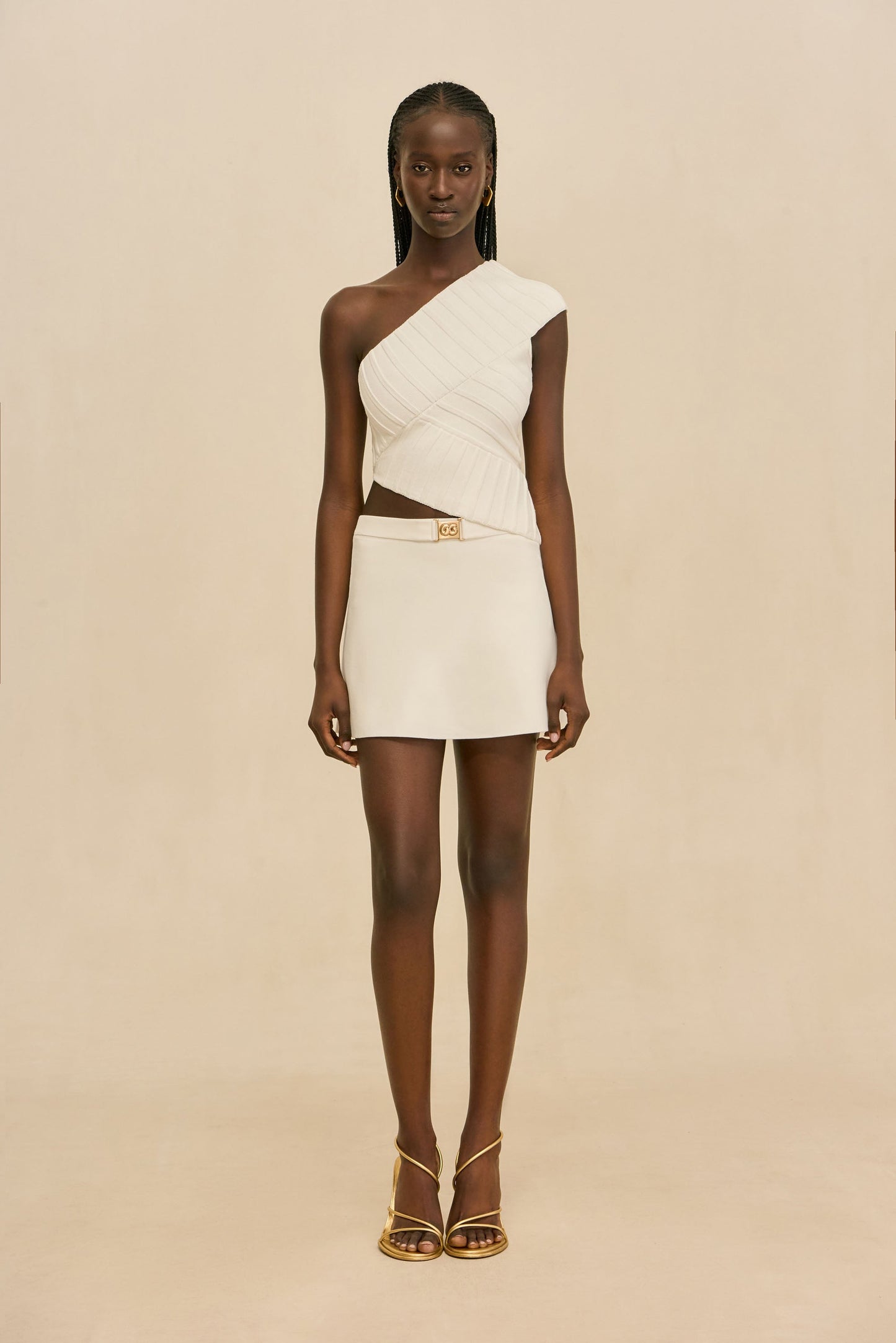 AMORET KNIT SKIRT - OFF WHITE