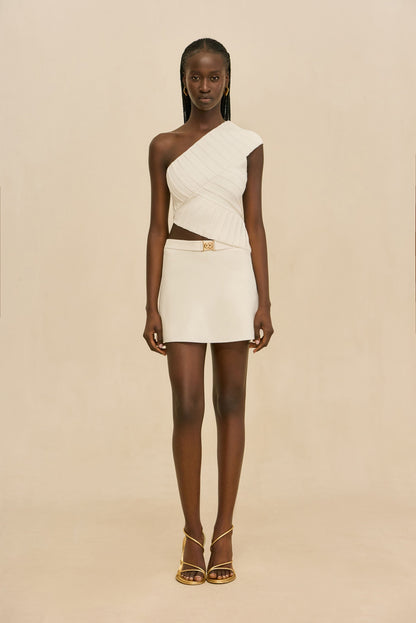 AMORET KNIT SKIRT - OFF WHITE