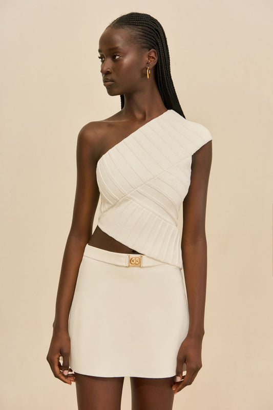 AMORET KNIT SKIRT - OFF WHITE