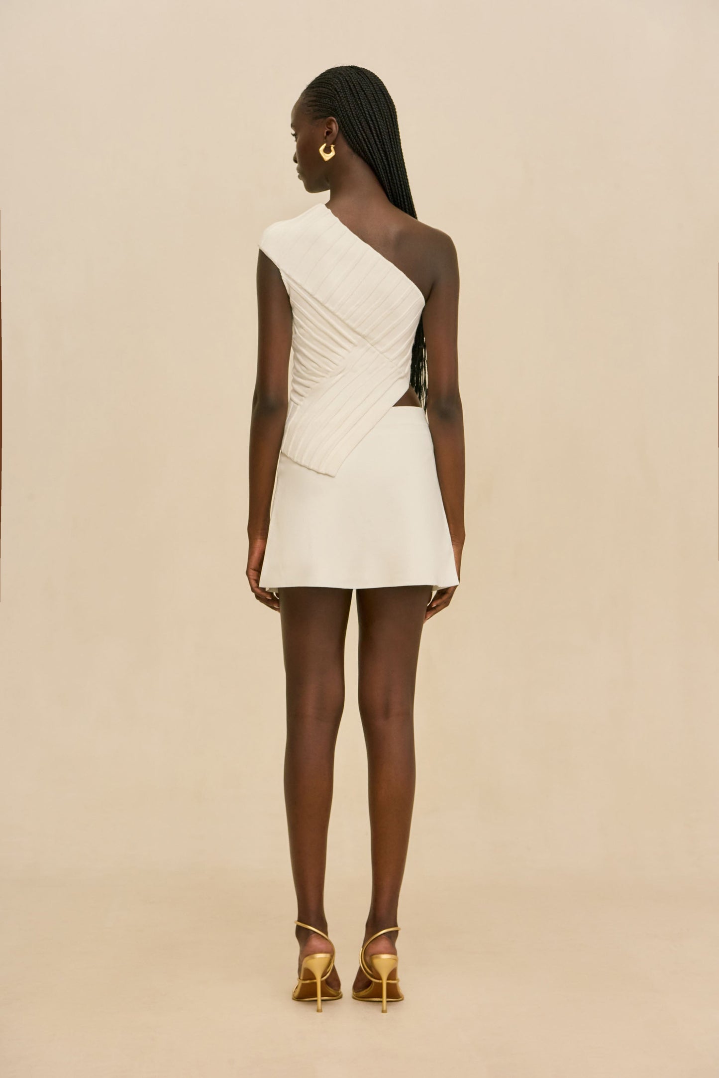 AMORET KNIT SKIRT - OFF WHITE