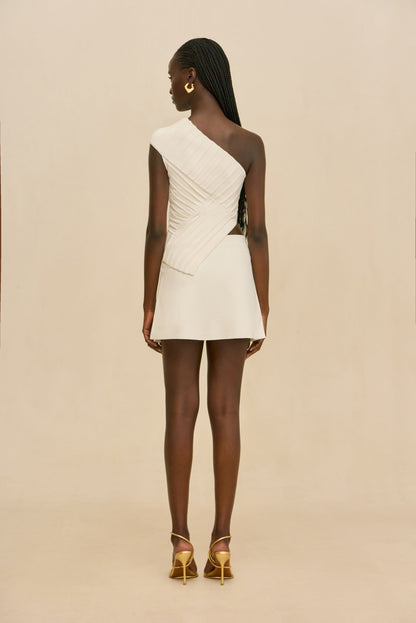 AMORET KNIT SKIRT - OFF WHITE