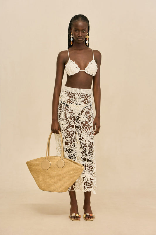 AMINA CROCHET SKIRT - WHITE