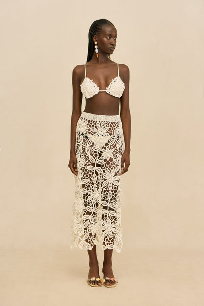 AMINA CROCHET SKIRT - WHITE