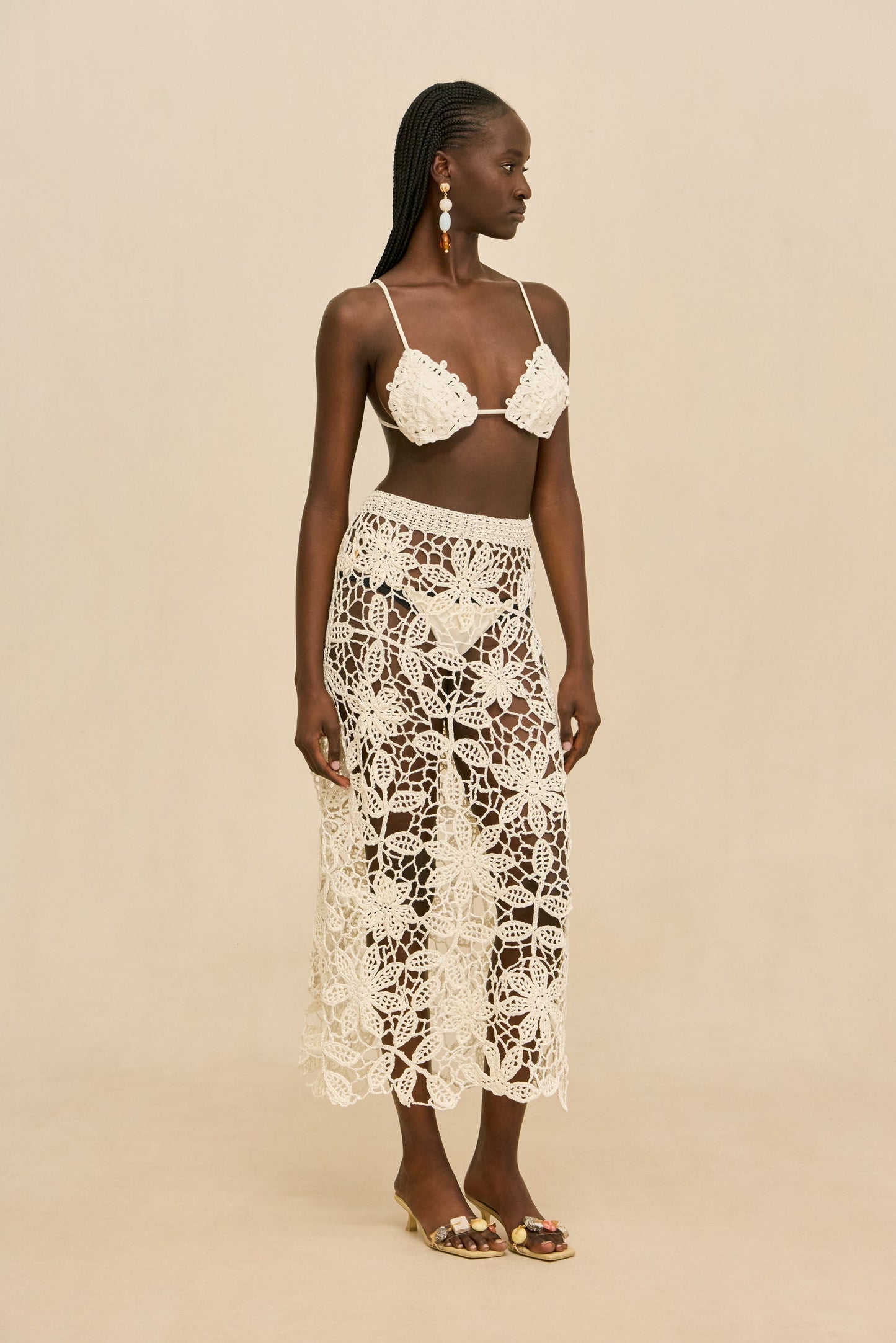 AMINA CROCHET SKIRT - WHITE