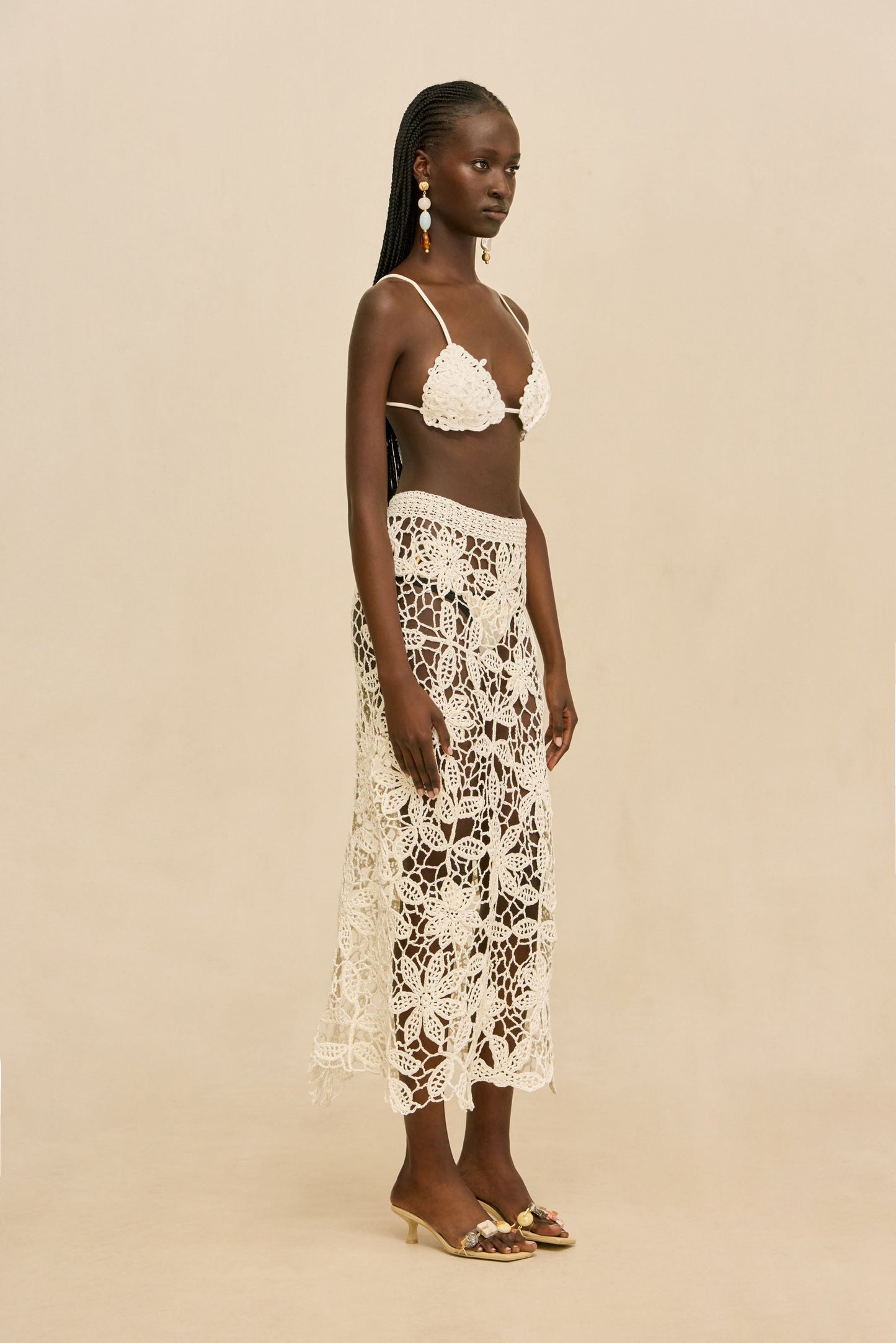 AMINA CROCHET SKIRT - WHITE