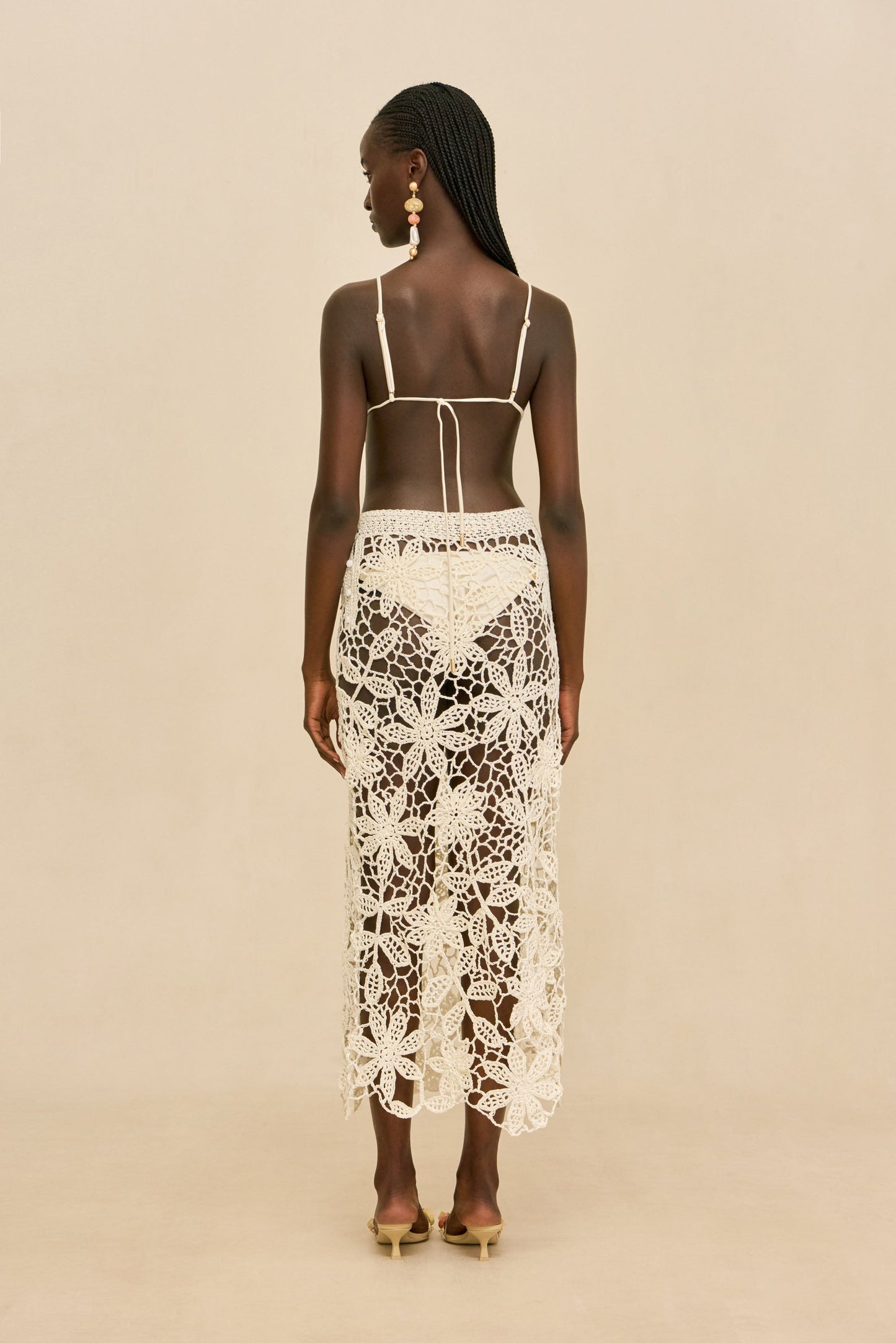 AMINA CROCHET SKIRT - WHITE