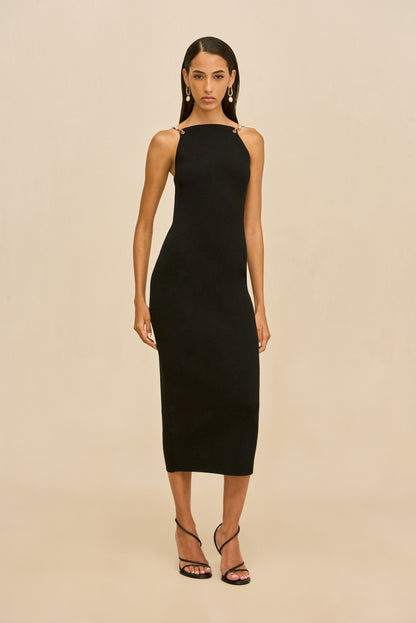 CASSI KNIT DRESS - BLACK