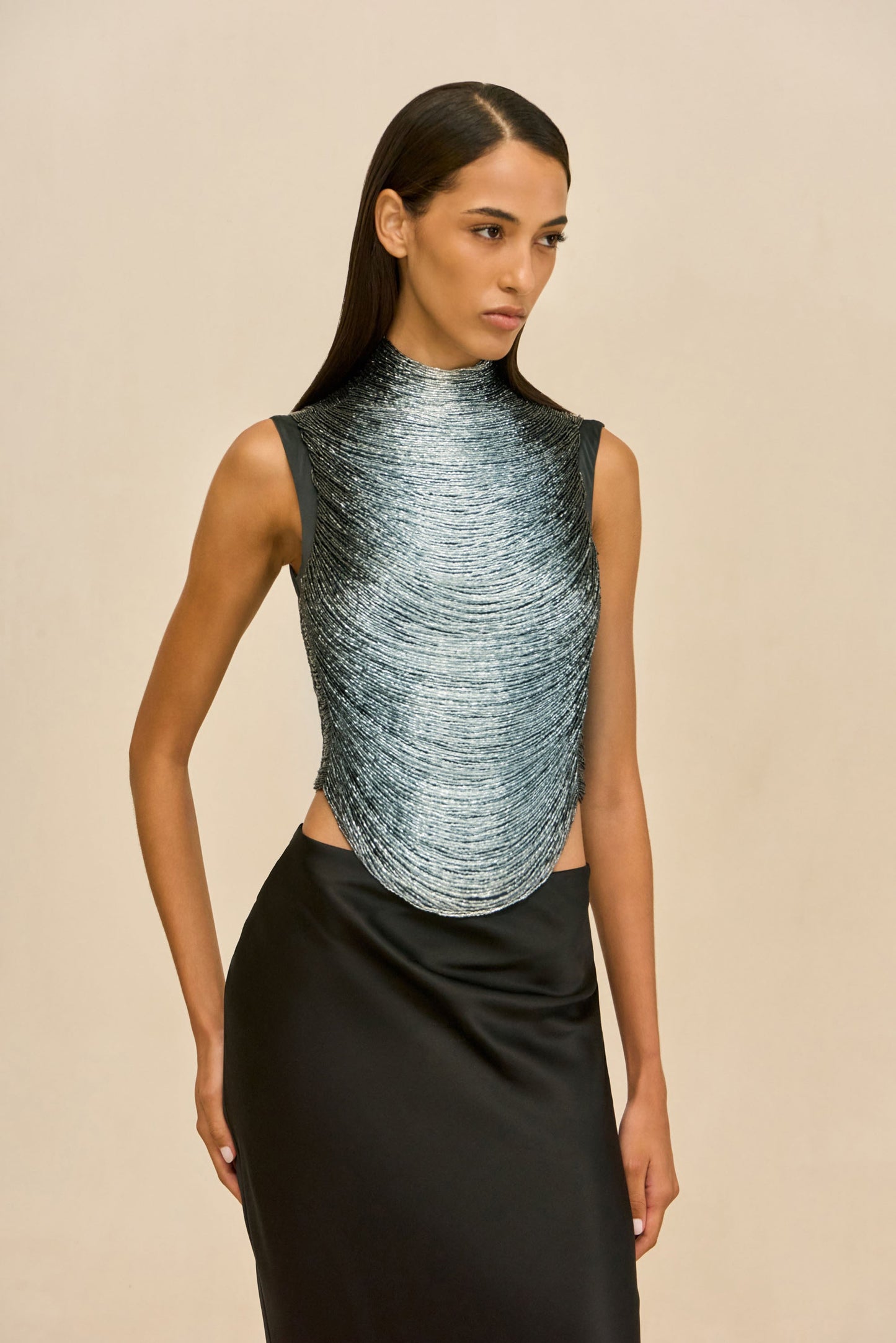 TARAJI TOP - GRAPHITE MULTI