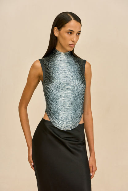 TARAJI TOP - GRAPHITE MULTI
