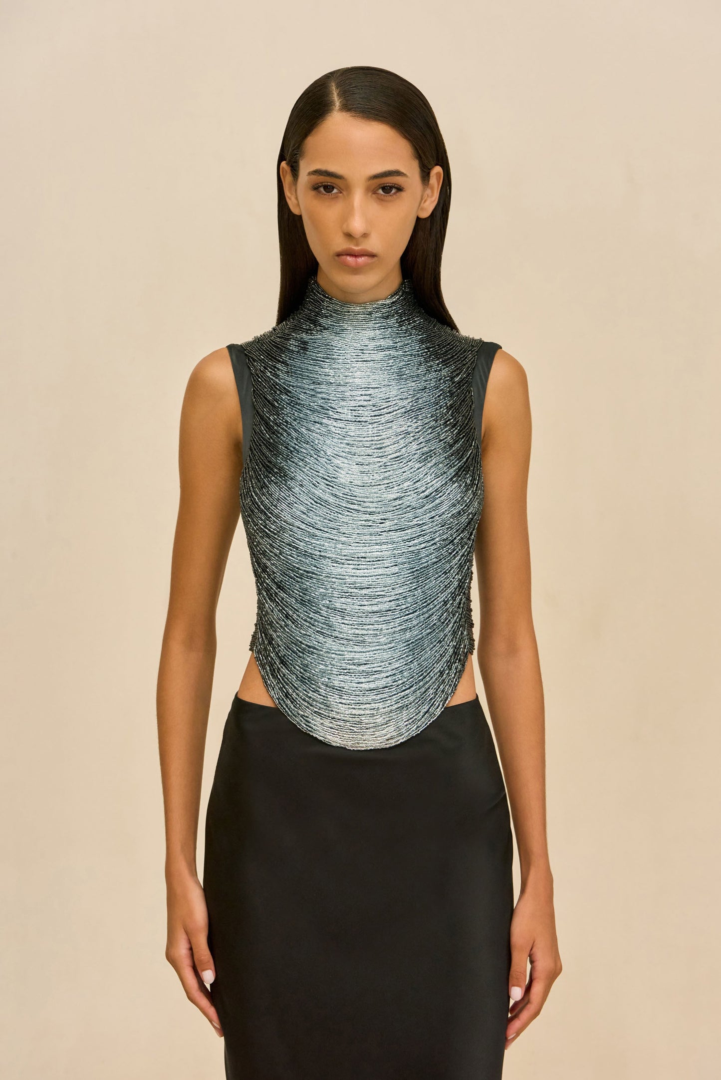 TARAJI TOP - GRAPHITE MULTI