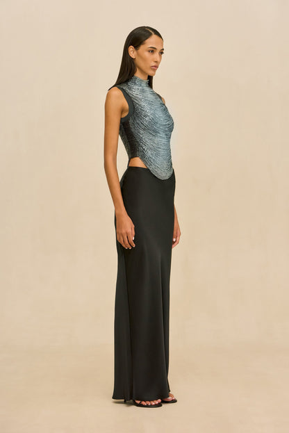 TARAJI TOP - GRAPHITE MULTI