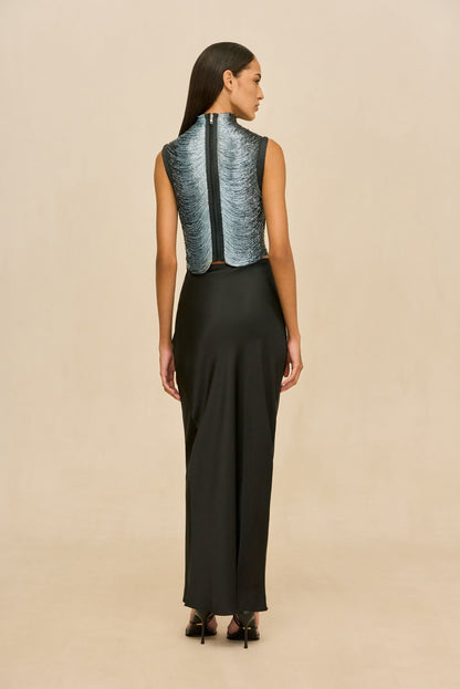 TARAJI TOP - GRAPHITE MULTI