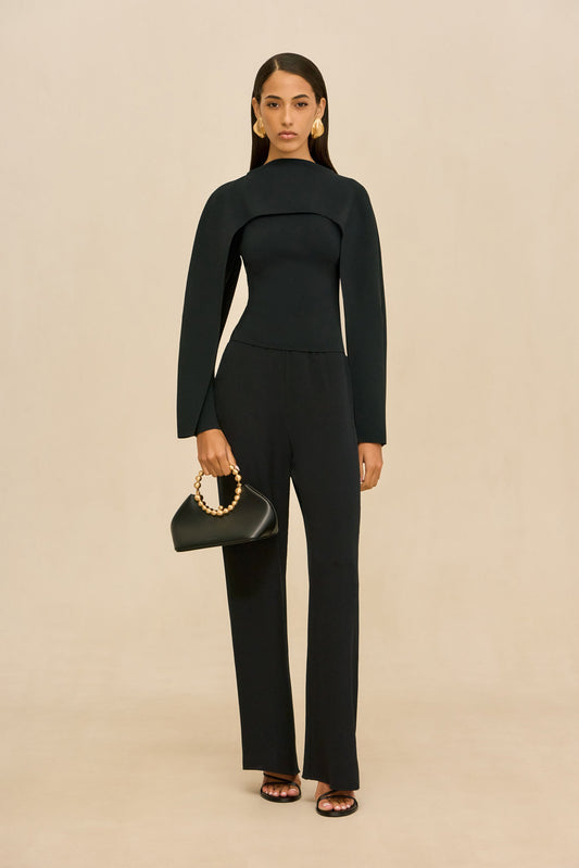 ALKA KNIT TOP - BLACK