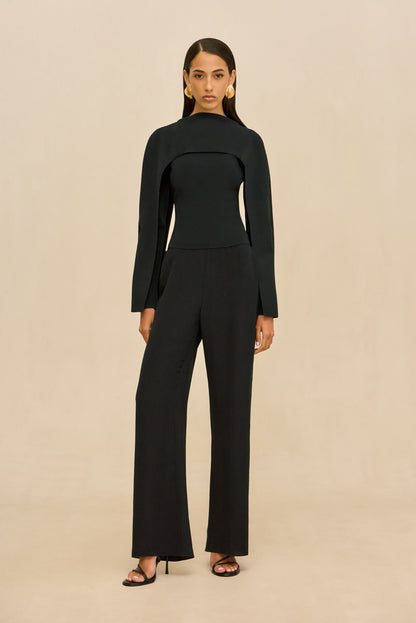 ALKA KNIT TOP - BLACK