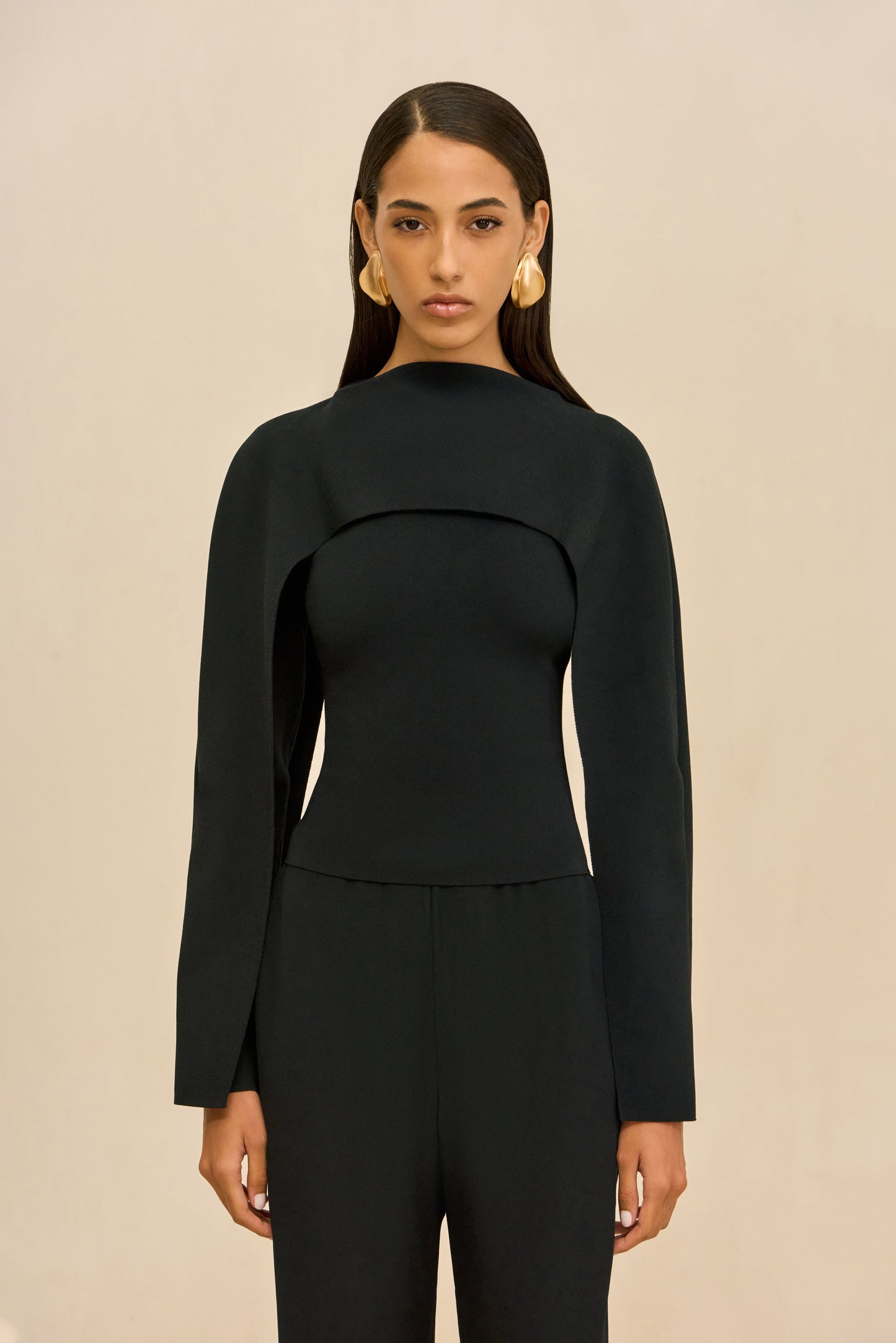 ALKA KNIT TOP - BLACK